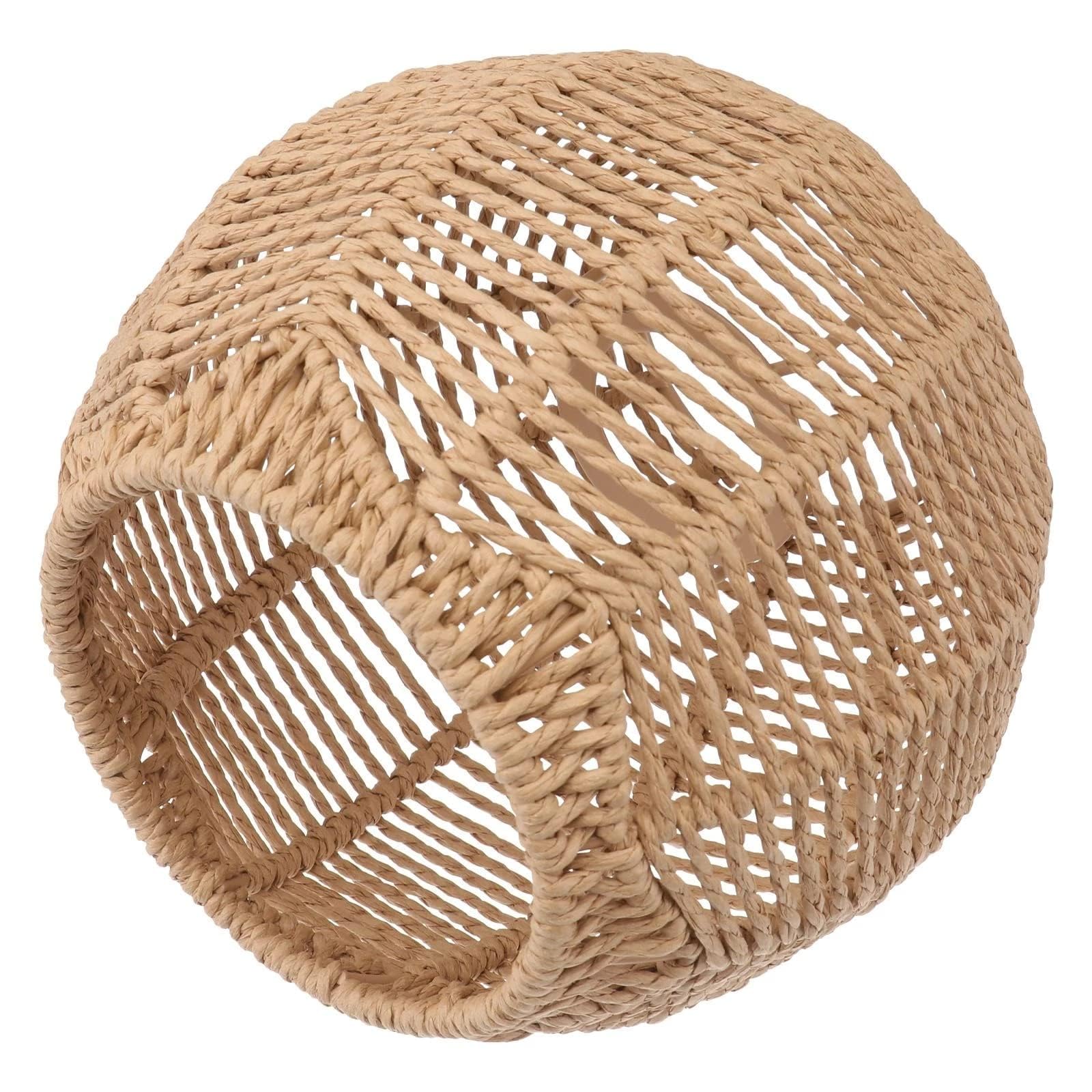 Rattan Pendant Lampshade – Handwoven Round Hanging Light Shade for Living Room & Bedroom