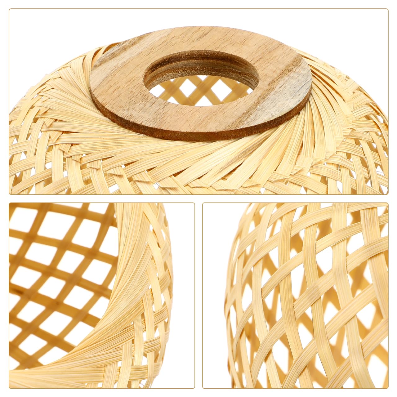 Handwoven Rattan Lampshade for Table Lamp or Pendant Light